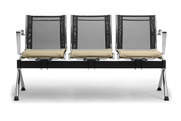 Panche con sedute in rete dotate di cuscino imbottito sul sedile per arredo sala attesa e ingresso Origami Rx