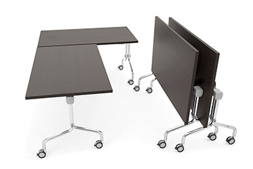 Tavoli con ruote e piano ribaltabile facilmente igienizzabile per mensa, refettorio e self-service Arno 5