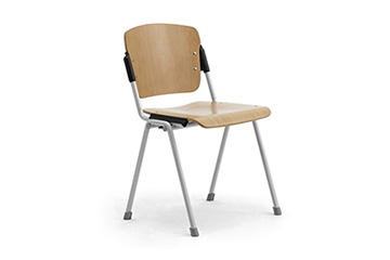 Sedie con sedile schienale in legno e telaio metallico per clinica medica, centro di medicina, ambulatorio Cortina