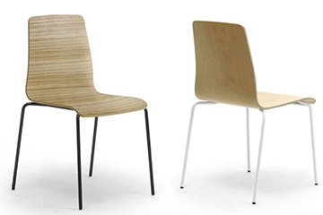 Pratiche sedie in legno dal design contemporaneo per mensa, refettorio e self-service Zerosedici Wood
