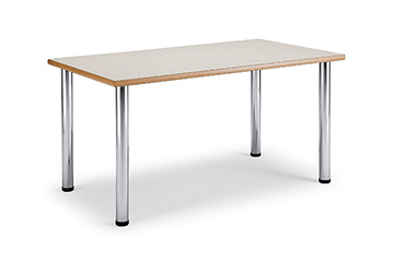 Tavoli rotondi con piano facilmente lavabili per mensa, refettorio e self-service Arno 3