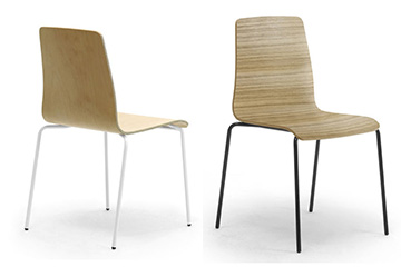 Sedie di design in legno con rivestimento lavabile per sala da pranzo hotel, ristorante e bar Zerosedici wood