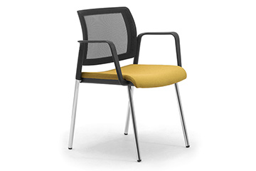 Moderne sedie 4 gambe con schienale in rete per sala da pranzo hotel, ristorante e bar Wiki Re 4g