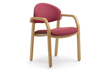 Sedie di design imbottite con fusto in multistrati di faggio per arredo area comune cliniche ed ospedali Soleil