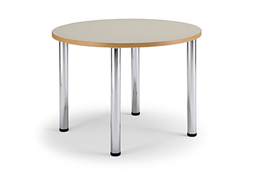 Tavoli rotondi con piano facilmente lavabili per mensa, refettorio e self-service Arno 3